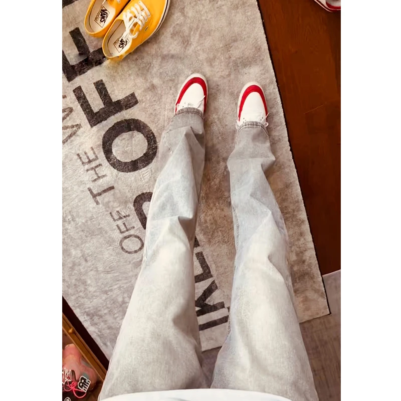 【童先森】新款美式水洗牛仔裤夏季男女爆款百搭潮流宽松直筒微喇裤