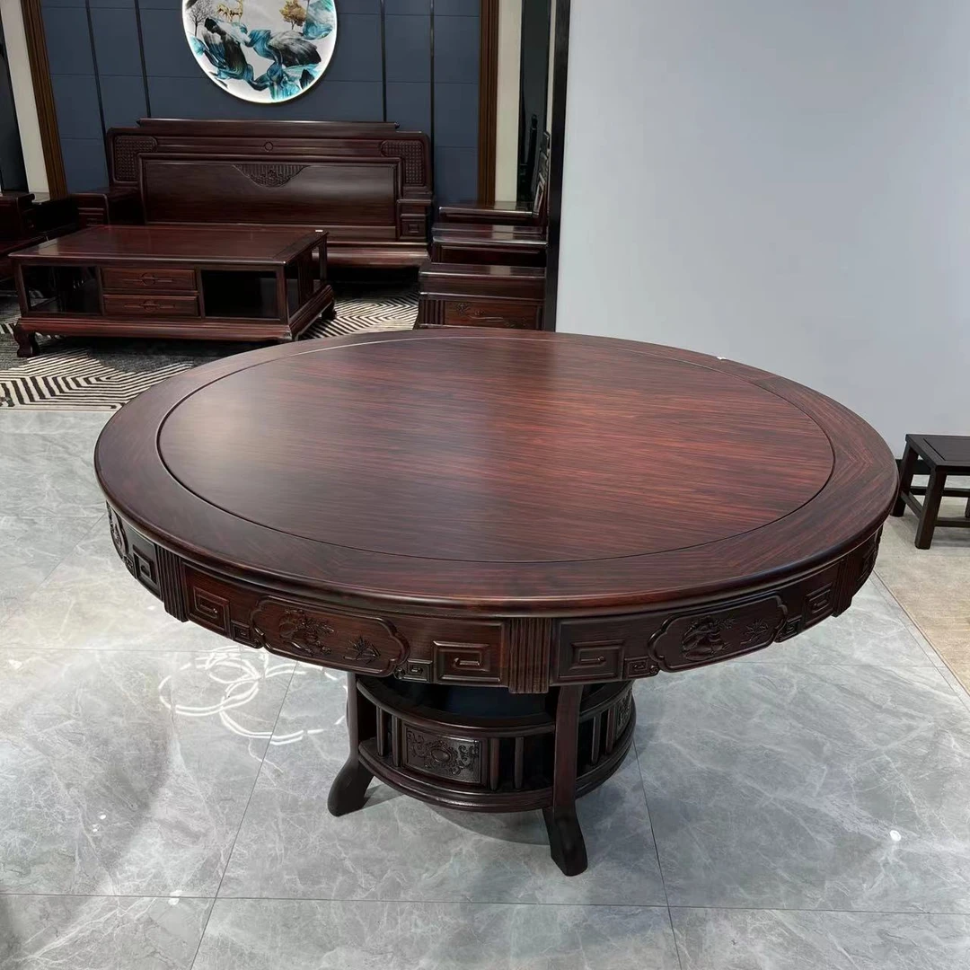 永鸿家具实木家具圆台120-138家用新中式