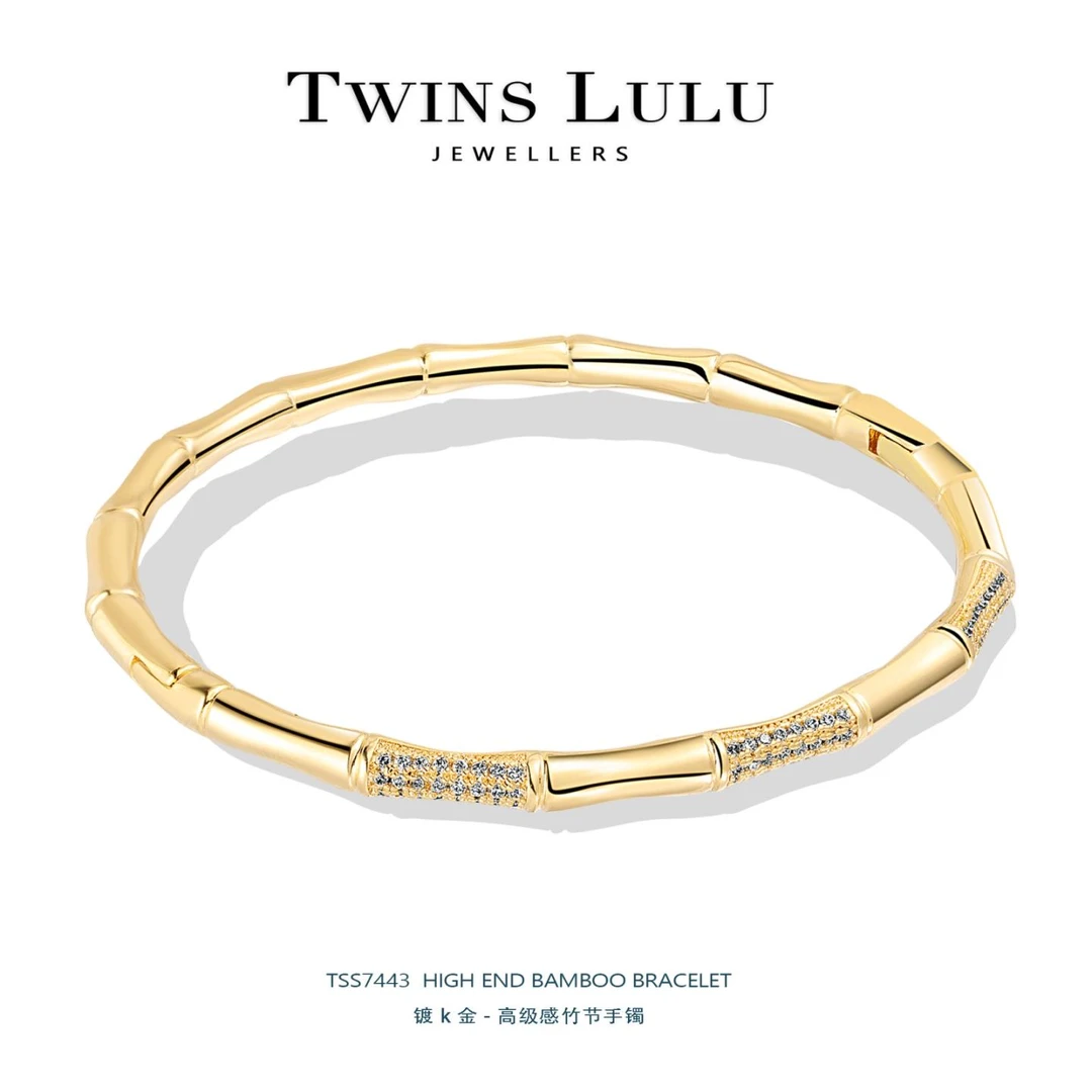 铜合金合成锆石手镯 TWINS LULU 【节节高升】正品竹节手镯TSS7443