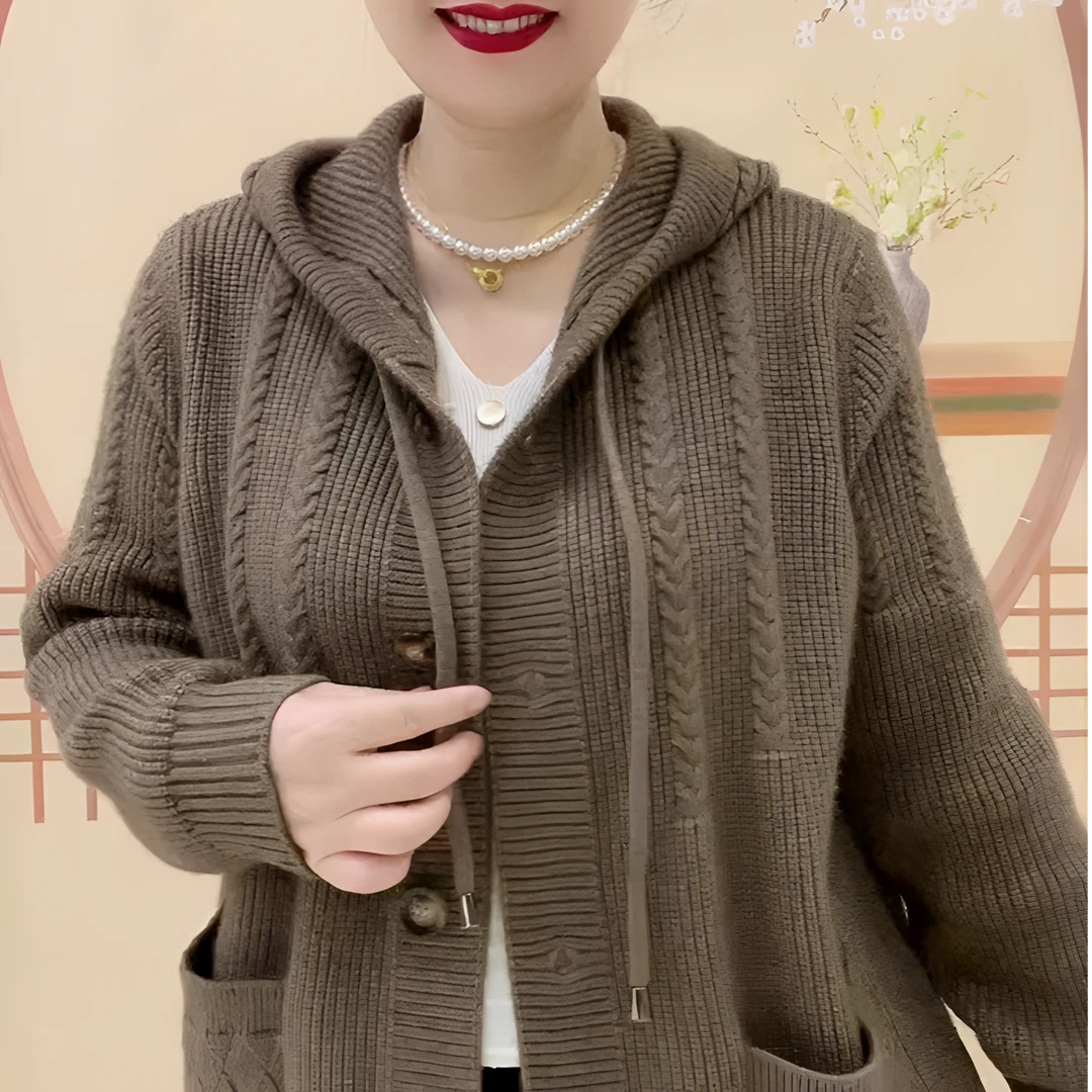 2025春季新款针织毛衣外套高档气质妈妈百搭休闲宽松遮肉纯色外套