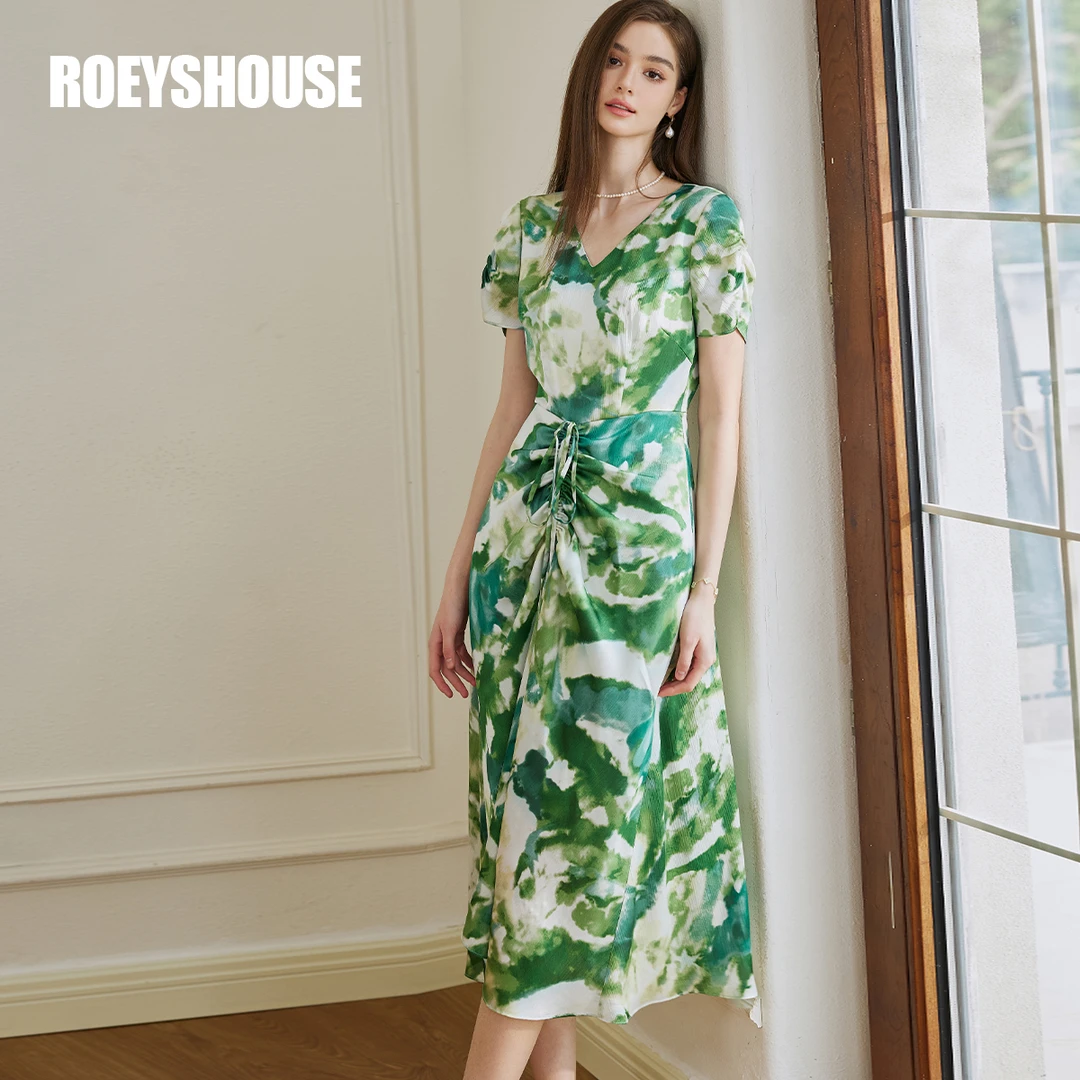 【小云总专享】罗衣法式印花裙2025夏季高级度假风收腰连衣裙10467