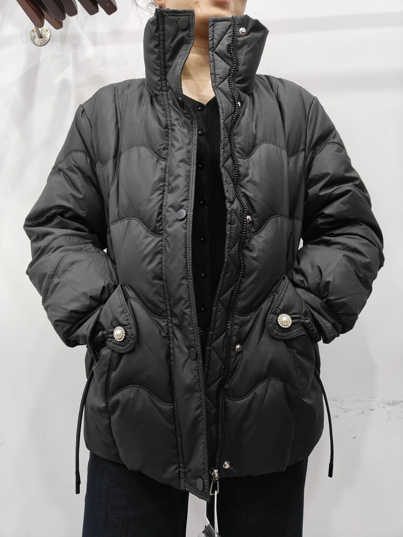 32  立领一颗扣休闲夹克棉服