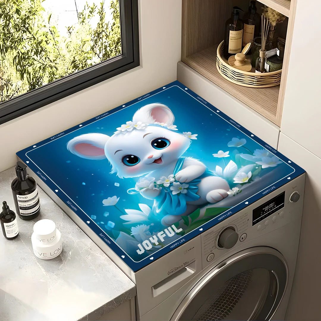 新疆包邮硅藻泥滚筒洗衣机盖垫卡通柜面垫吸水防尘床头柜通用万能