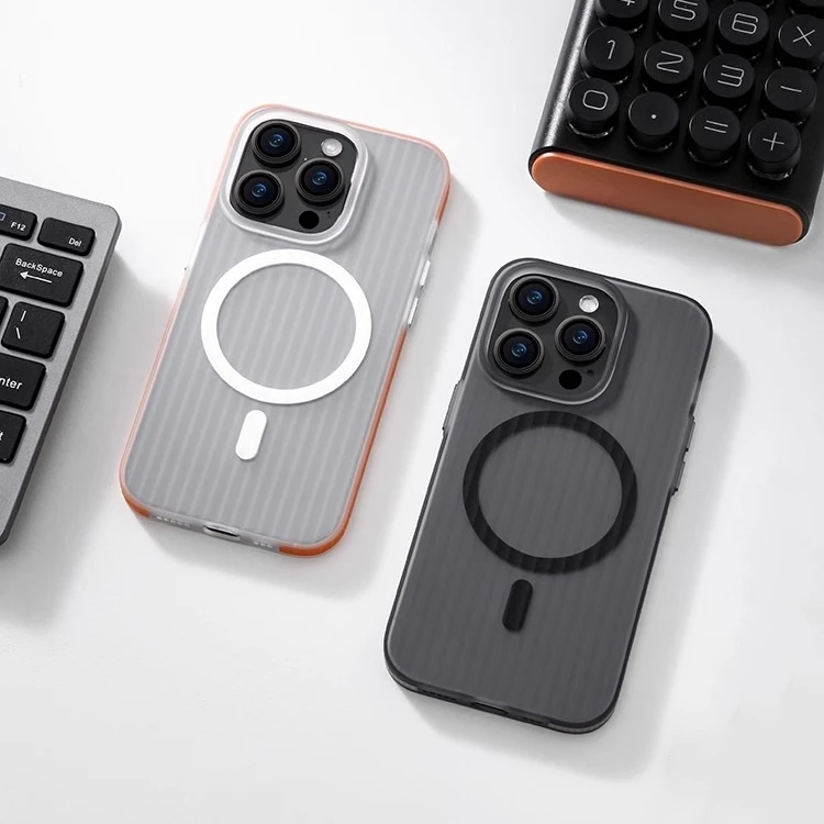 撞色磁吸适用苹果16promax瓦楞手机壳15磨砂mate60pro抗黄小米14