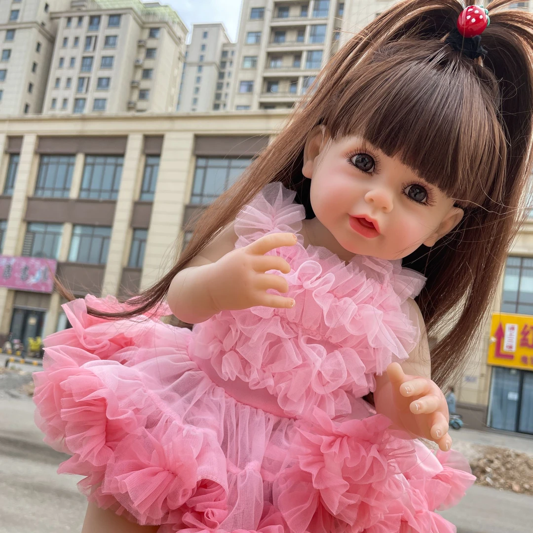 小邋遢  新款仿真女孩娃娃55CM儿童玩具送孩子生日礼物玩偶外贸