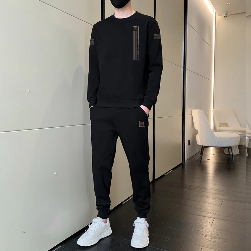 NHYC男士卫衣春秋季爆款运动休闲高端套装百搭帅气圆领新款男款