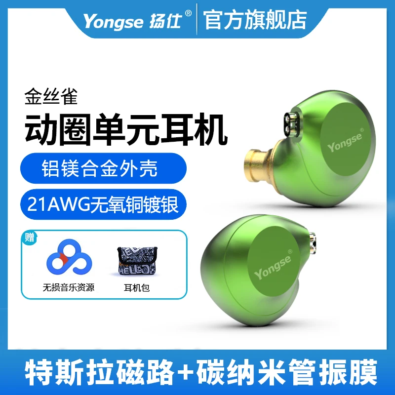 扬仕 hifi重低音双腔体入耳式有线耳机 typec升级线音乐监听耳塞