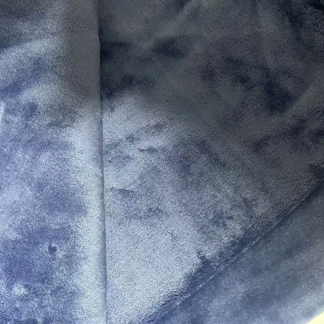 单层双面毛毯蓝色家用纯色精美好看简约多用加厚