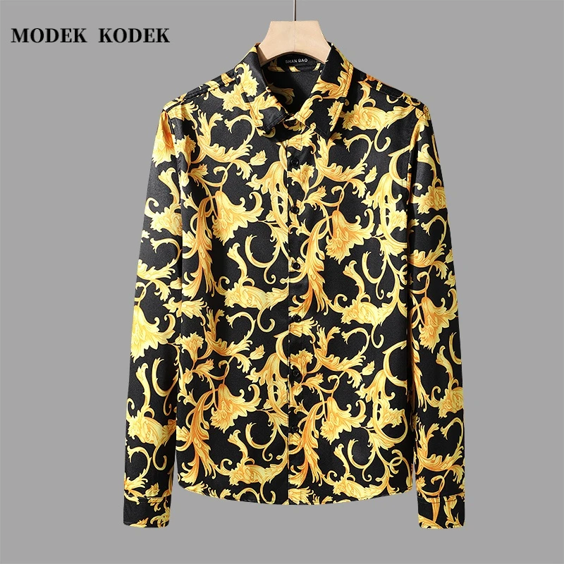 MODEK KODEK高档轻奢长袖衬衣潮牌男装秋季2024新款修身男士衬衫