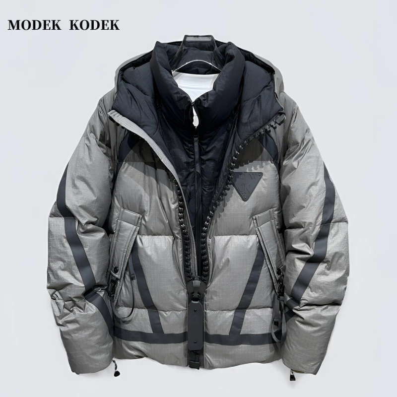 MODEK KODEK冬季潮流新款连帽羽绒服男士加厚保暖夹克休闲外套
