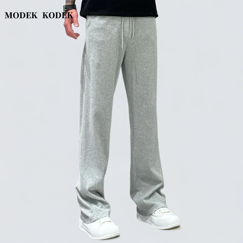 MODEK KODEK高端时尚垂感直筒休闲裤男夏季百搭宽松透气运动卫裤