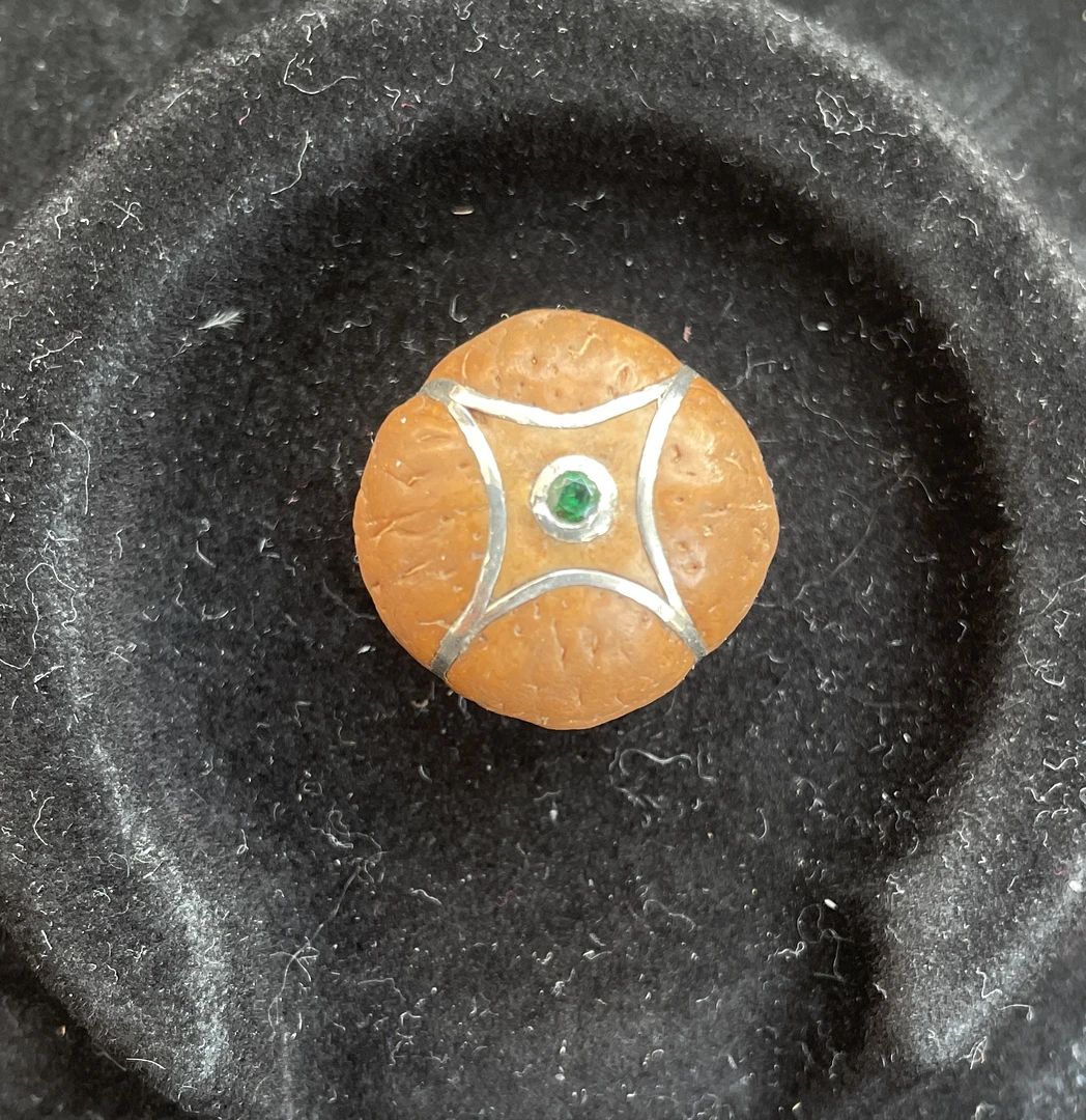 精品尼泊尔麒麟眼菩提单颗佛珠三通镶嵌