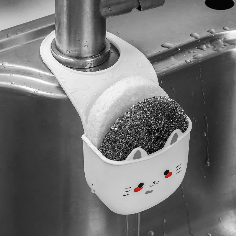 卡通水龙头挂袋沥水篮水龙头收纳挂袋抹布洗碗池洗菜免打孔多功能
