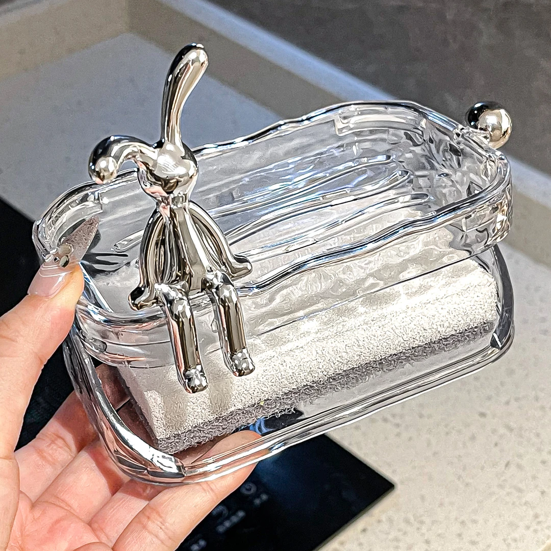 卫生间香皂盒带海绵沥水肥皂盒免打孔壁挂式卫生间高颜值