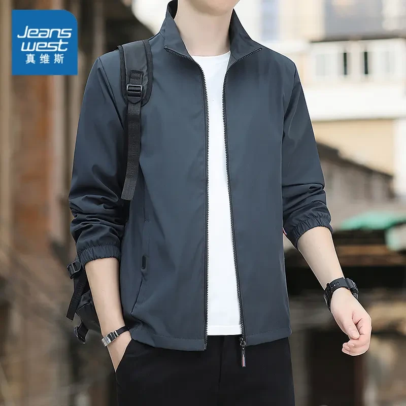 真维斯外套男士春秋季休闲时尚2025新款加绒加厚夹克宽松上衣男款