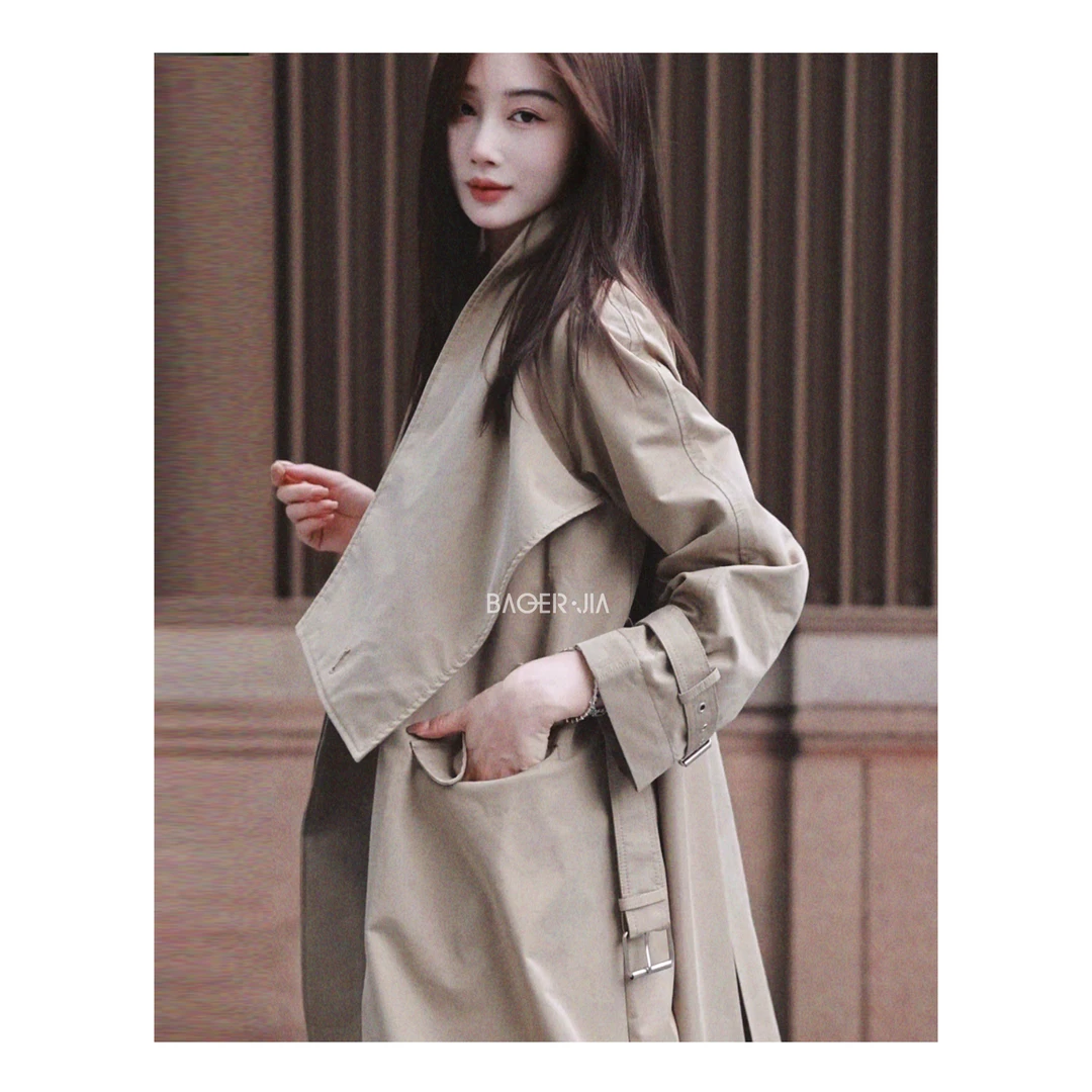 0-宝儿家含幂BA77624308早秋穿搭新款时尚休闲大气潮流风衣