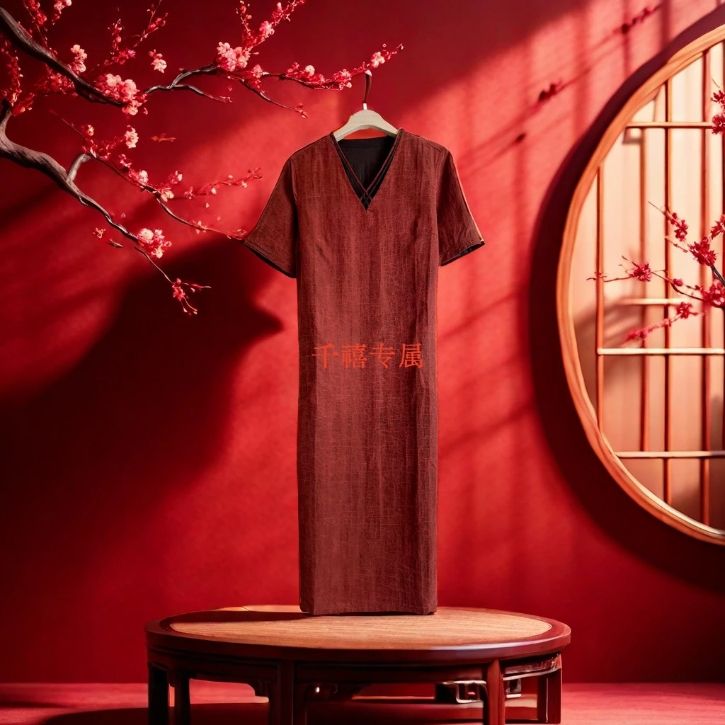 【千禧专属】274桑蚕丝香云纱彩龟气质时尚夏季2024双面穿连衣裙