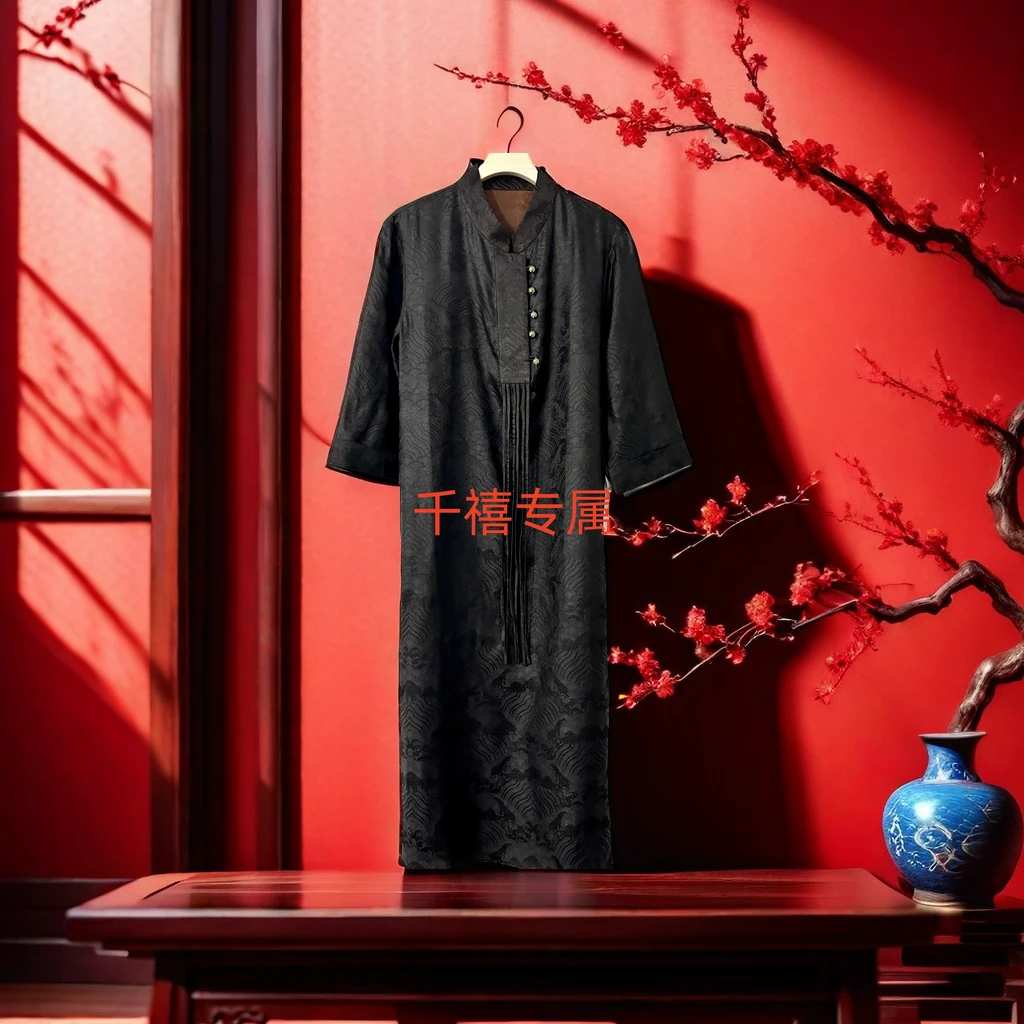 【千禧专属】085香云纱女装连衣裙时尚新中式夏季黑色复古中国风