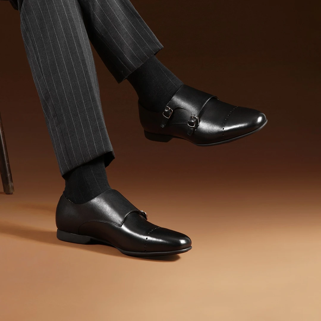 ThomWills皮鞋男双搭扣商务休闲僧侣鞋真皮手工孟克鞋男软底春季