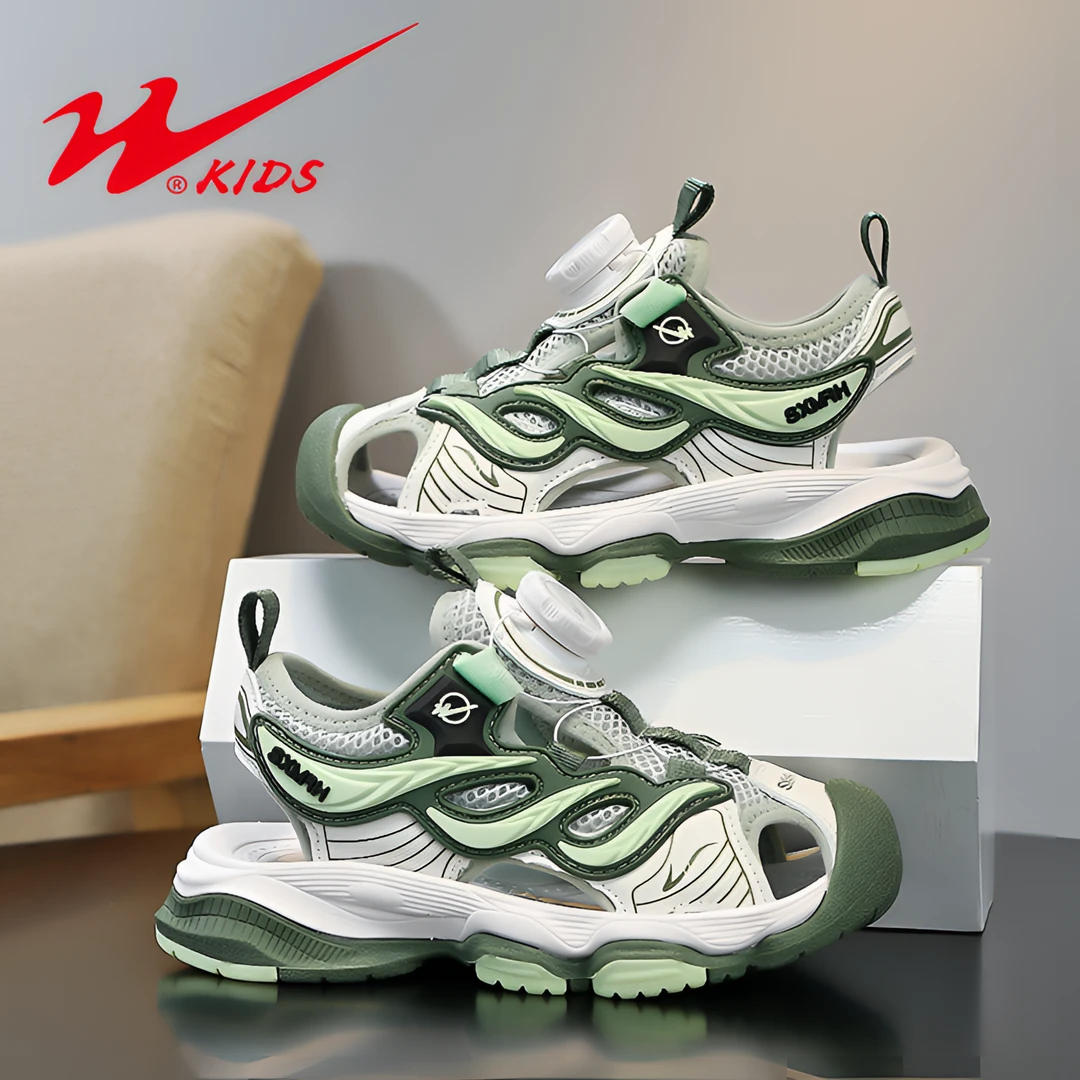 双星童鞋夏季软底耐磨运动鞋凉鞋女童中大童男童休闲包头鞋15355