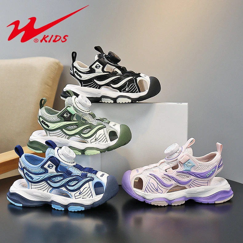 双星童鞋夏季软底耐磨运动鞋凉鞋女童中大童男童休闲包头鞋15355