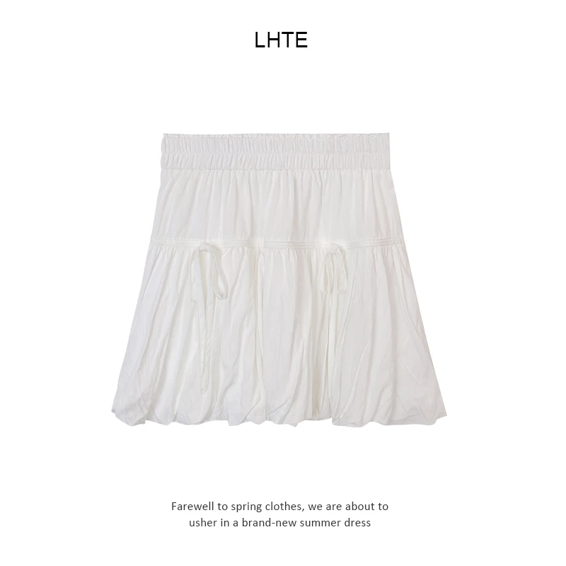 【青青定制】D9006时尚气质高腰白色短裙