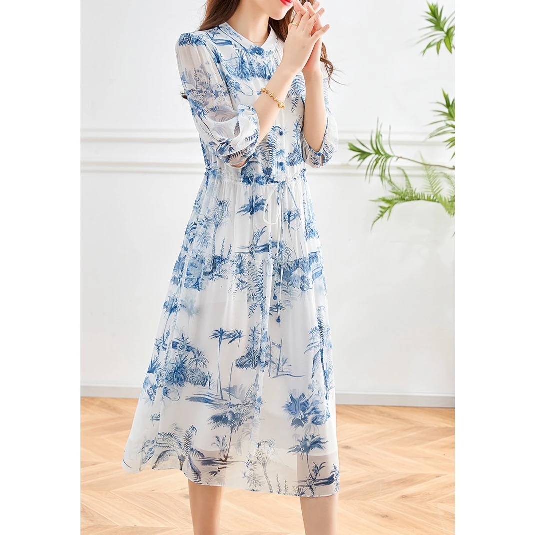 【宝月专属】水墨佳人碎花气质连衣裙82395590