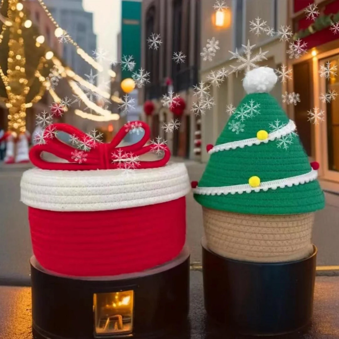 【新年红色礼盒 圣诞树】带盖桌面礼物盒收纳筐家用简约收纳盒客厅