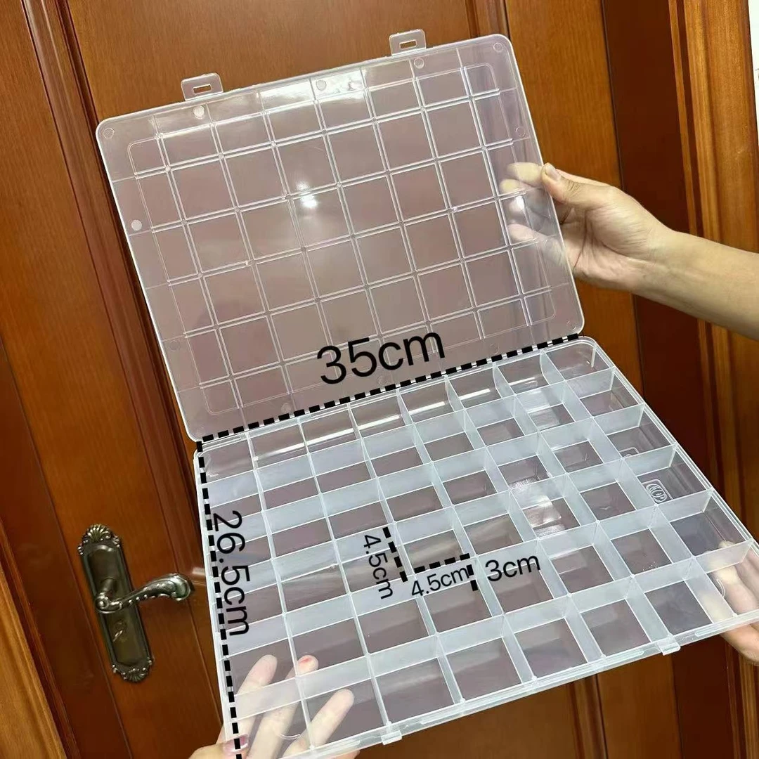 特大特厚带卡槽珠珠收纳48格