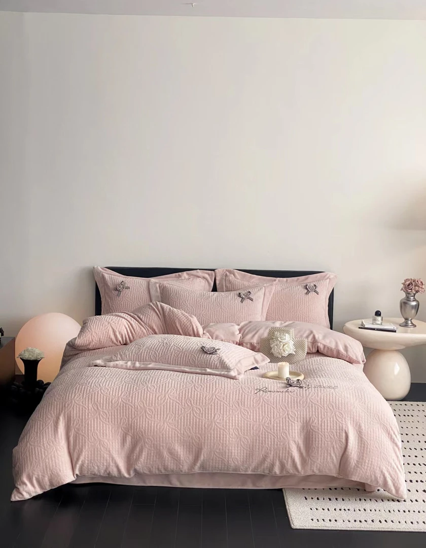 【鞋爱】阑珊阁可可绒四件套秋冬季加厚轻奢高级感加绒床单被套床品