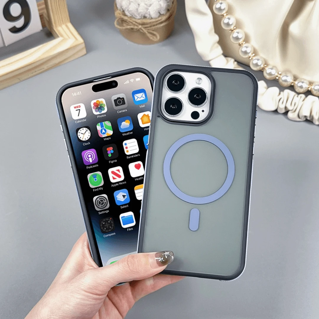 适用于苹果16promax手机壳肤感双色盾甲14/13pro磁吸12个性防摔壳