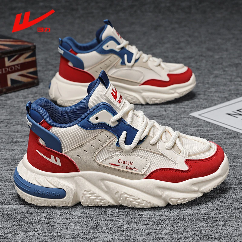 回力厚底男鞋冬季2025新款黑色老爹鞋ins男士内增高休闲运动鞋子