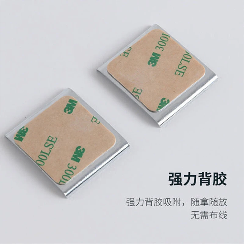 【2片装贴片/卡扣】橱柜酒柜灯免安装黑色银色卡扣贴片2片装强力