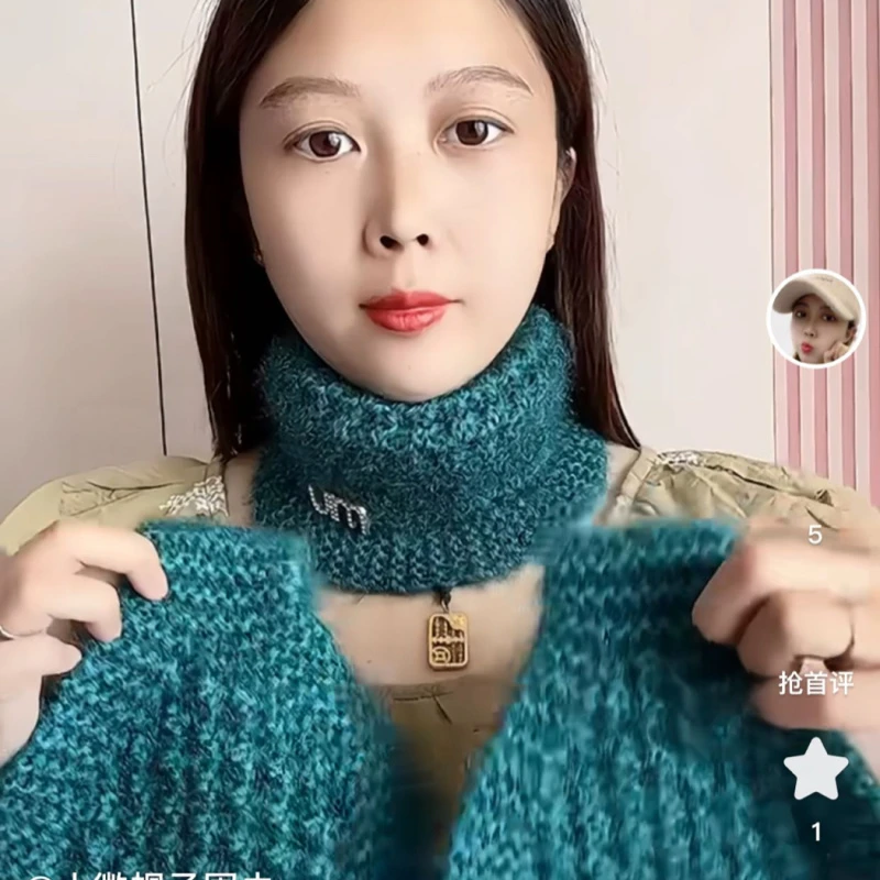 恒巧秋冬松鼠绒绿色ins女士纯色秋冬季加厚针织加绒保暖发带发饰