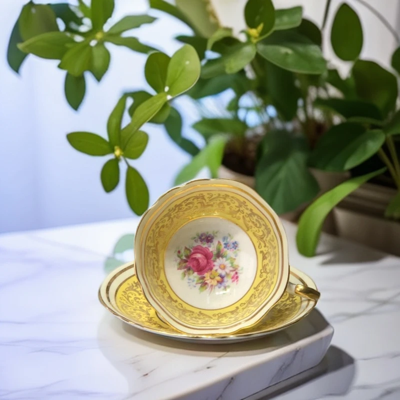 帕拉贡-paragon-黄色阔口咖啡杯