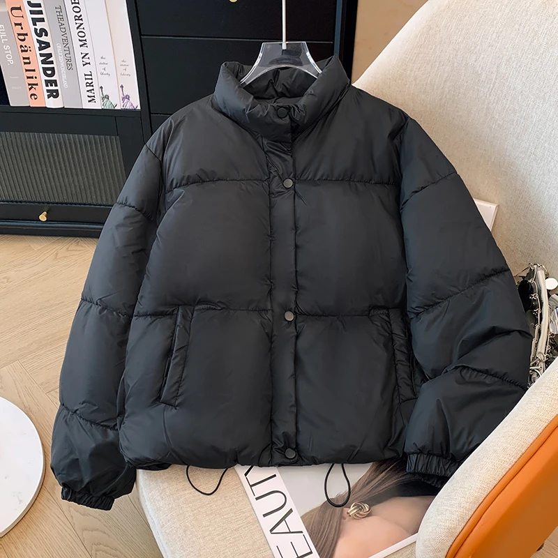 冬季韩系穿搭面包棉服女2024年新款短款小个子棉袄宽松棉衣外套