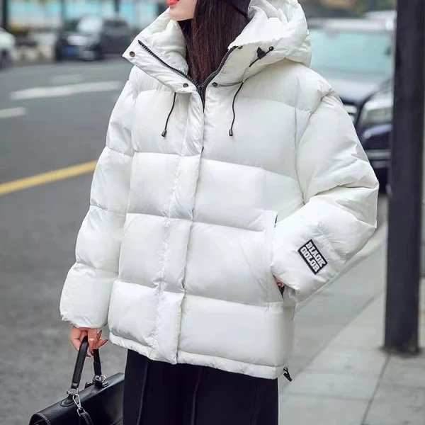 门店1299！90白鸭绒亮面韩版保暖羽绒服  W019