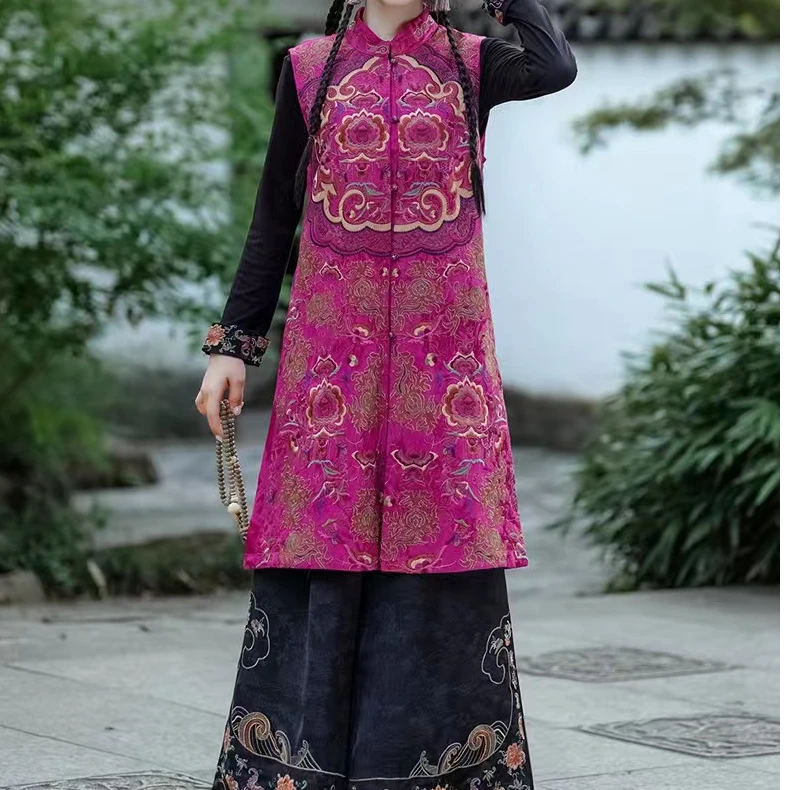 [WYZAKING]【婉婉有仪】新中式国风刺绣坎肩长款马甲外搭网红