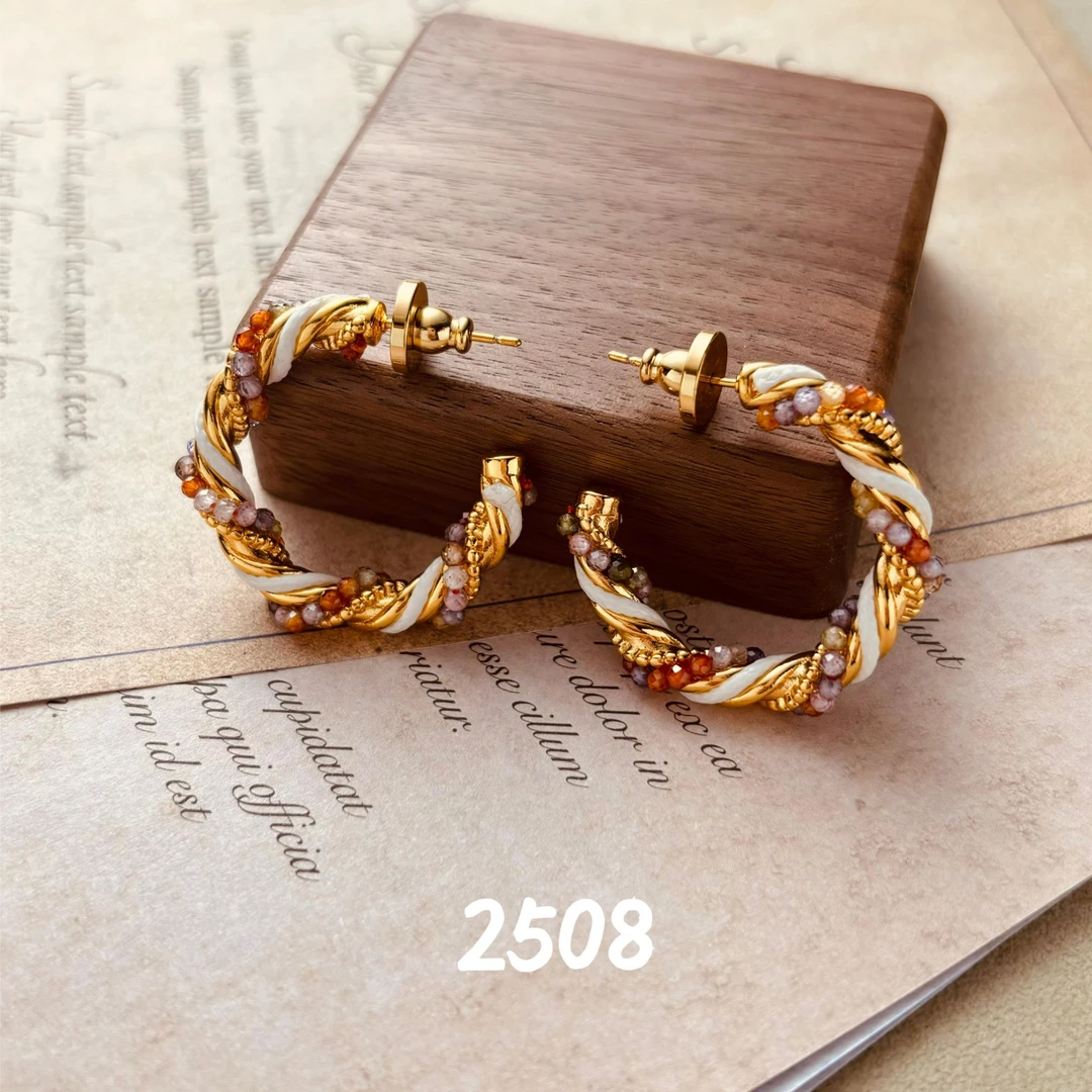 铜合金耳饰 时尚精致百搭个性925银针耳饰~2508