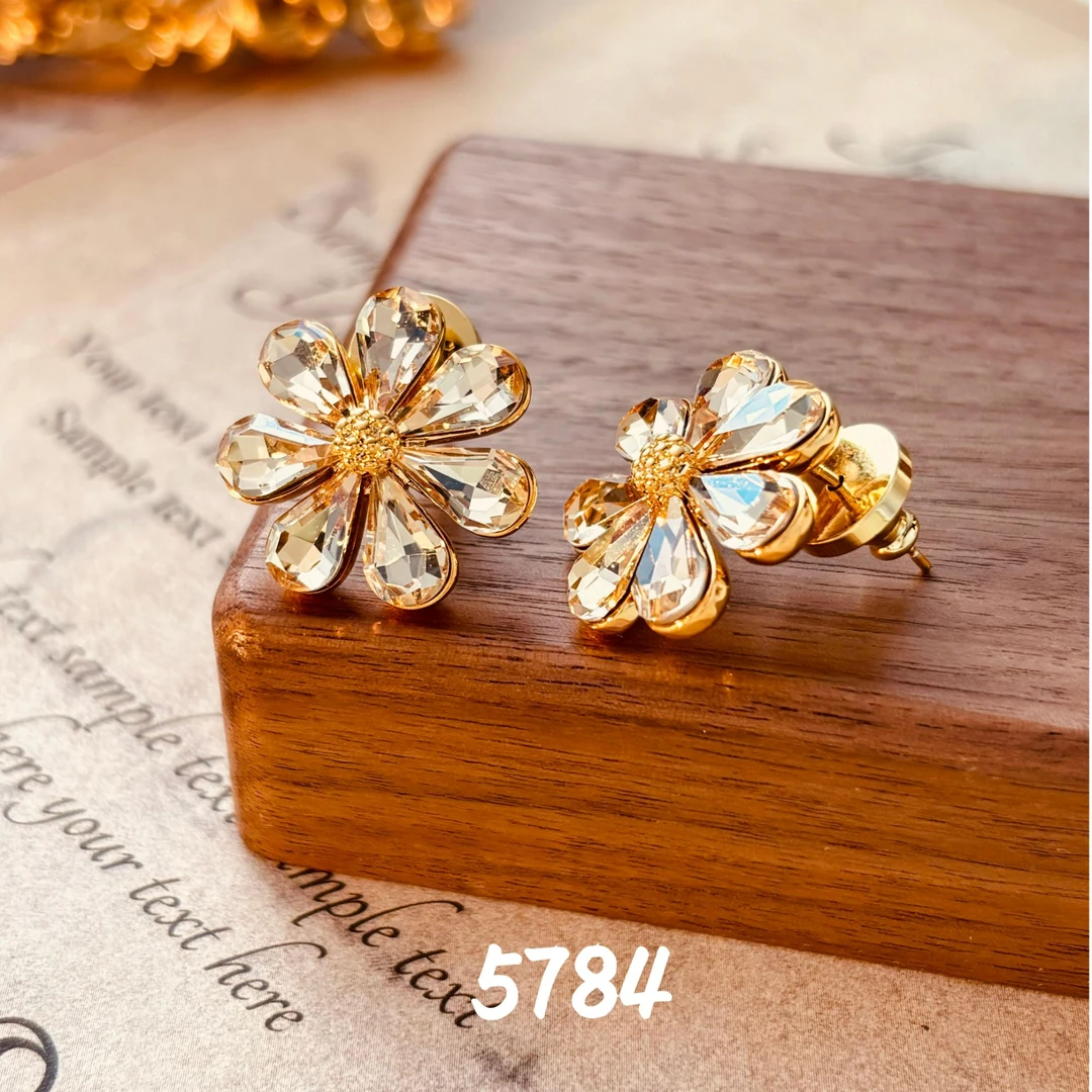 铜合金耳饰 经典时尚轻奢精致925银针耳饰~5784