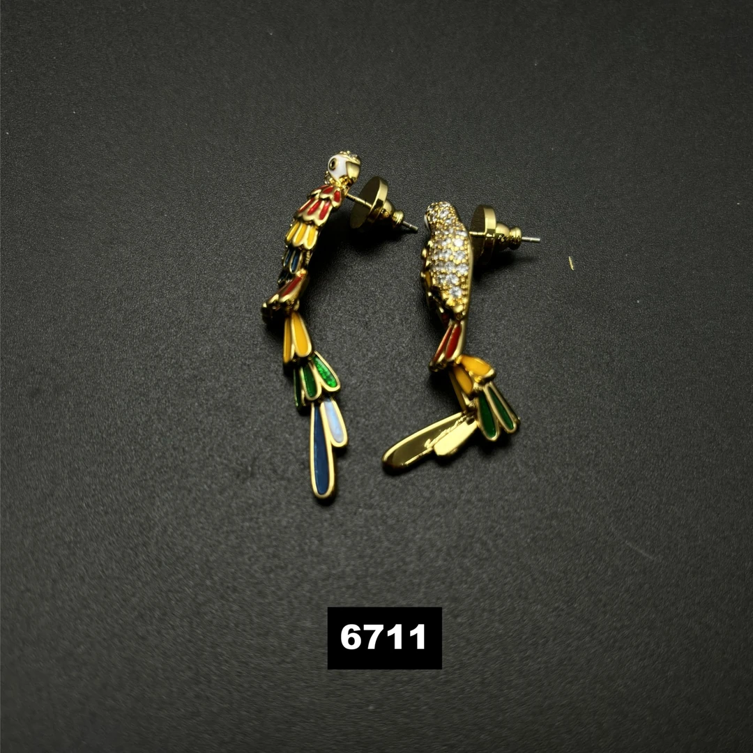 铜合金耳饰 时尚长款可爱小鸟耳饰~6711