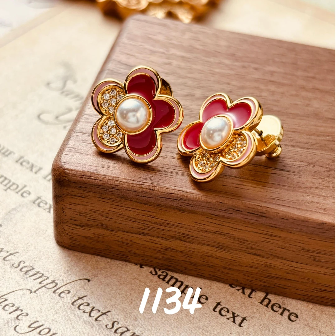 铜合金耳饰 时尚简约个性款925银针耳饰~1134