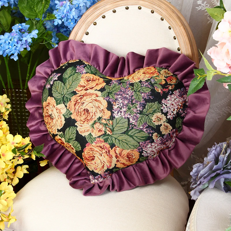 高端复古风抱枕花卉高级感沙发靠枕美式氛围感造型枕可拆洗腰枕