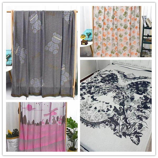 单人竹纤维冷感毯双层加密提花夏凉毯150乘200薄毛毯盖被凉感毯