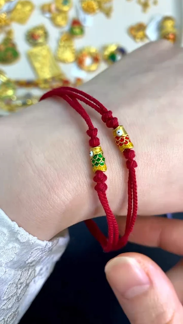 【闪购商品】定制足金手饰锦鲤diy手绳|88+0