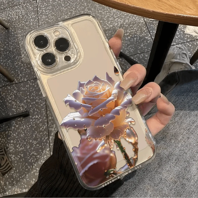 新款出水玫瑰适用于苹果15/14/13promax手机壳12/11软xr/xs防摔7/
