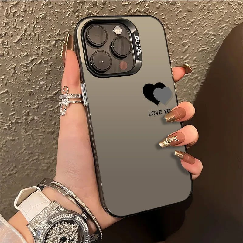爱心英文字母适用iphone16/15/14Promax手机壳防摔12/13硬壳7/8P