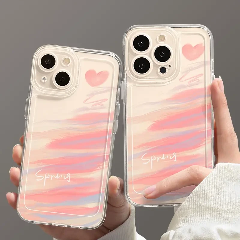 层次感彩色女生苹果15手机壳16promax防摔13/12高级感11新款xr软