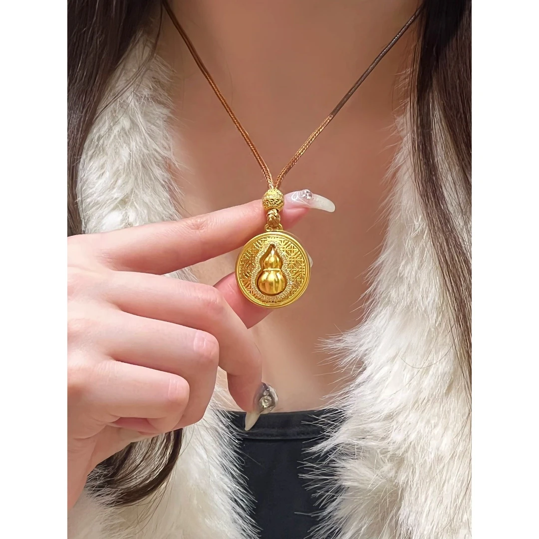 靖靖甄选铜合成锆石吊坠 限定    圆形  福禄镶钻版