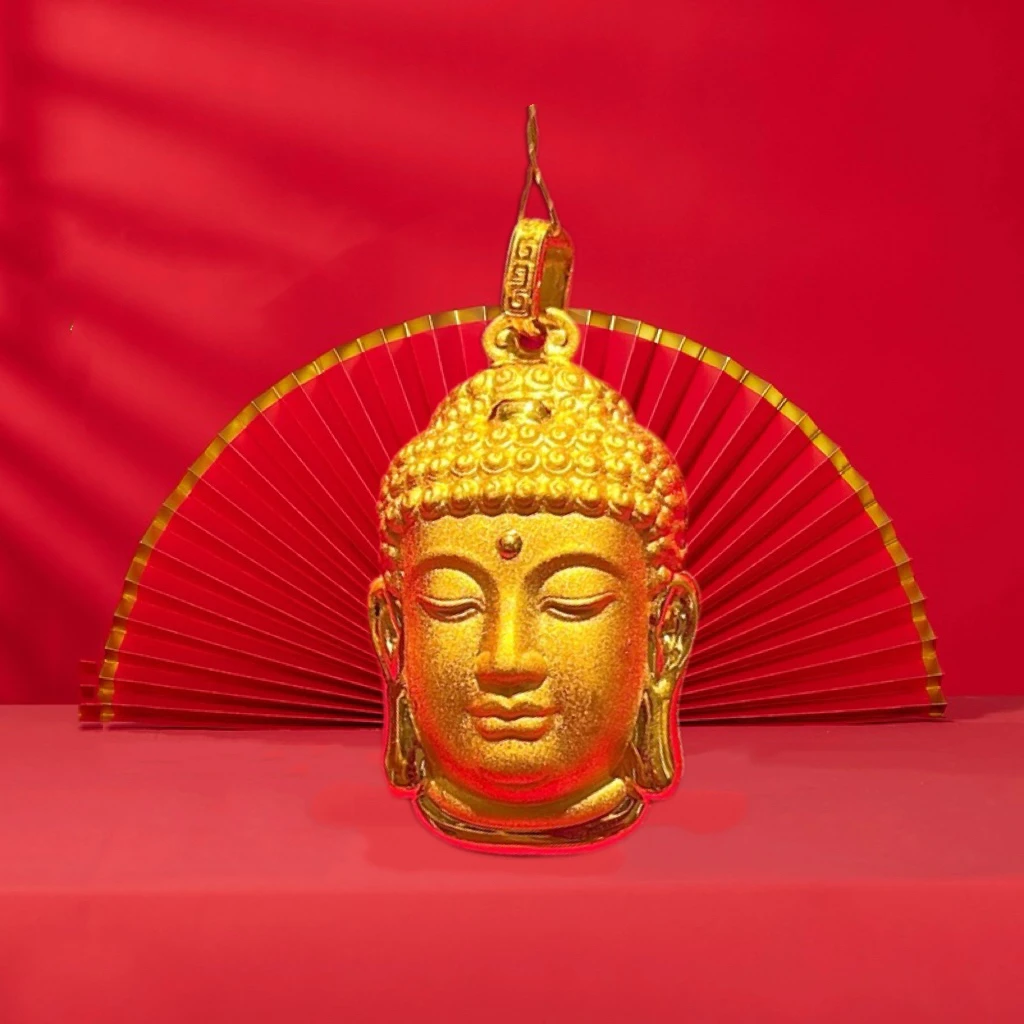 C  足金999佛头吊坠时尚素款